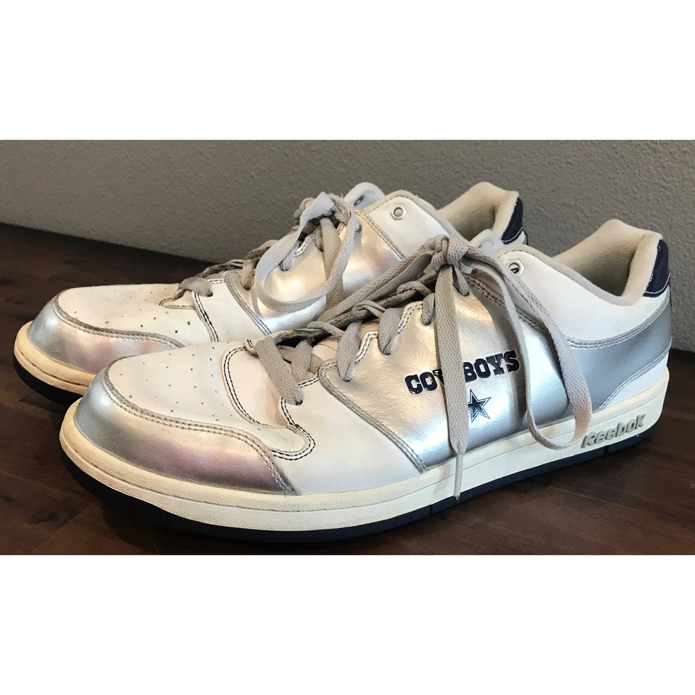 Vtg Dallas Cowboys - NFL Reebok White Field Pass Helmet Mens‎ Shoe 14 Sneakers